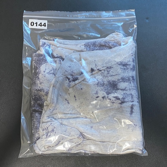 Tie Dye Watercolor Sweater Cardigan Blue White Lightweight Open Front - Picture 5 of 5